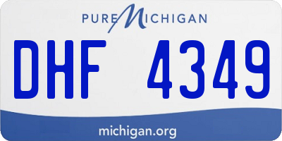 MI license plate DHF4349