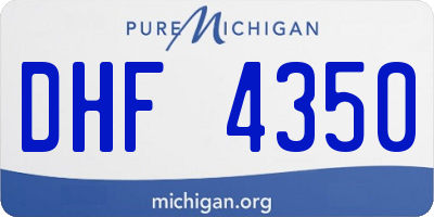 MI license plate DHF4350