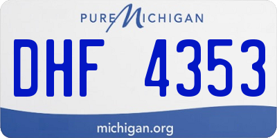 MI license plate DHF4353