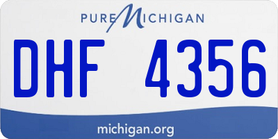 MI license plate DHF4356