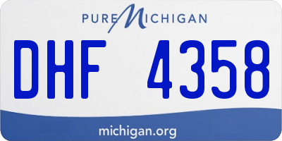 MI license plate DHF4358