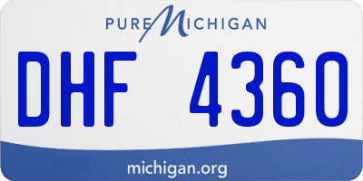 MI license plate DHF4360