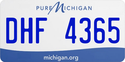 MI license plate DHF4365