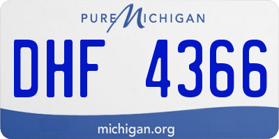 MI license plate DHF4366