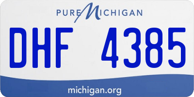 MI license plate DHF4385