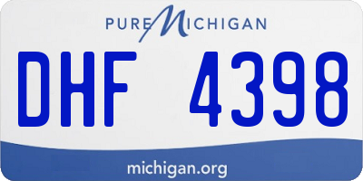 MI license plate DHF4398
