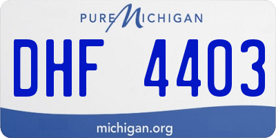 MI license plate DHF4403