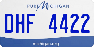 MI license plate DHF4422