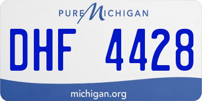 MI license plate DHF4428