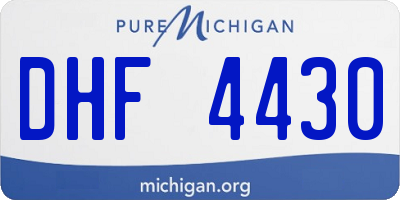 MI license plate DHF4430