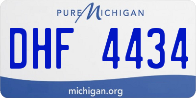 MI license plate DHF4434