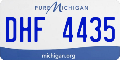 MI license plate DHF4435