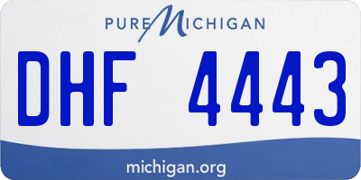 MI license plate DHF4443