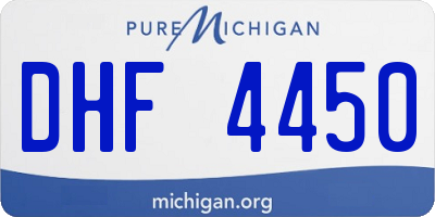 MI license plate DHF4450