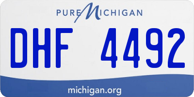 MI license plate DHF4492