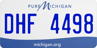 MI license plate DHF4498