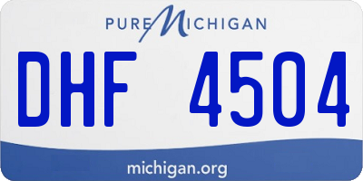 MI license plate DHF4504