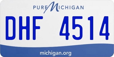 MI license plate DHF4514