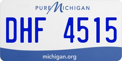 MI license plate DHF4515