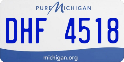 MI license plate DHF4518