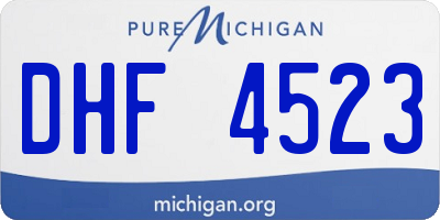 MI license plate DHF4523