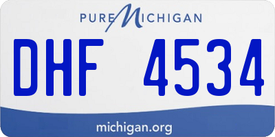 MI license plate DHF4534