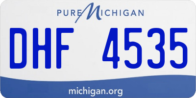 MI license plate DHF4535