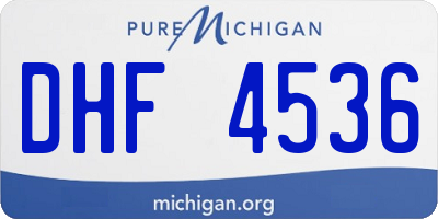 MI license plate DHF4536