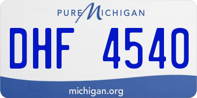 MI license plate DHF4540