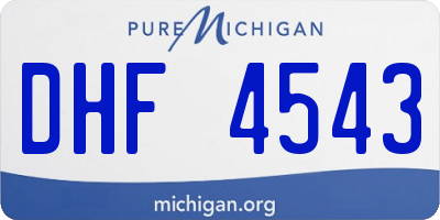 MI license plate DHF4543