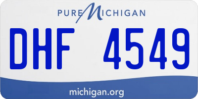MI license plate DHF4549