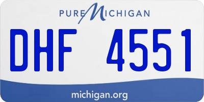 MI license plate DHF4551