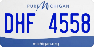 MI license plate DHF4558