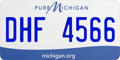 MI license plate DHF4566