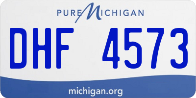 MI license plate DHF4573