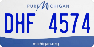 MI license plate DHF4574
