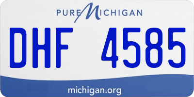 MI license plate DHF4585
