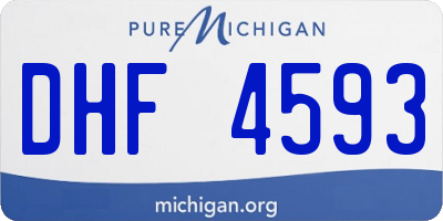 MI license plate DHF4593