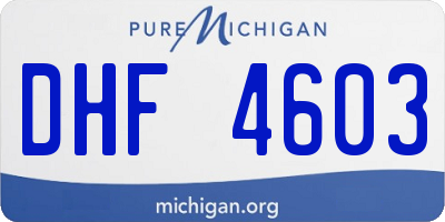 MI license plate DHF4603