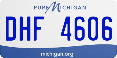 MI license plate DHF4606