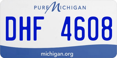 MI license plate DHF4608