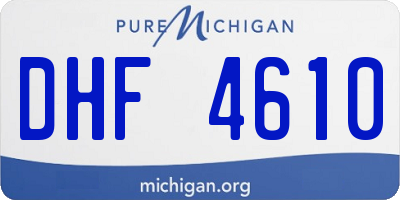 MI license plate DHF4610