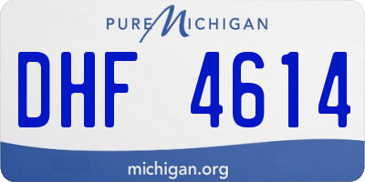 MI license plate DHF4614