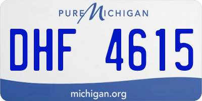MI license plate DHF4615