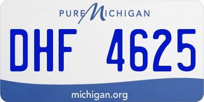 MI license plate DHF4625