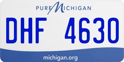 MI license plate DHF4630