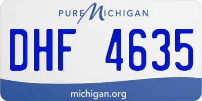 MI license plate DHF4635