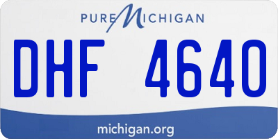 MI license plate DHF4640