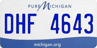 MI license plate DHF4643