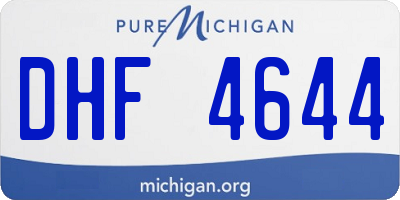 MI license plate DHF4644
